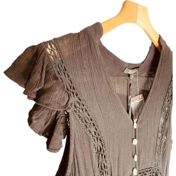 The Clothing Company x Vici | Flutter Slv V-Neck High-Lo Maxi Dress Size M | NWT - Picture 6 of 11